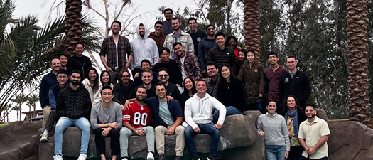 Group photo of residents at a retreat